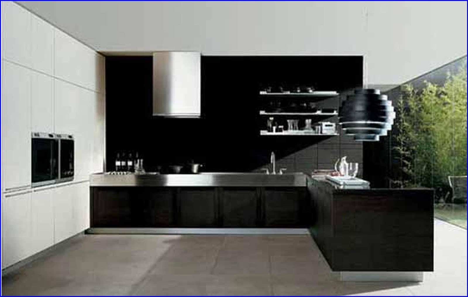 кухня в стиле хай тек черно белая кухня