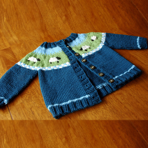 Beautiful Skills Crochet Knitting Quilting Sheep Yoke Baby Cardigan