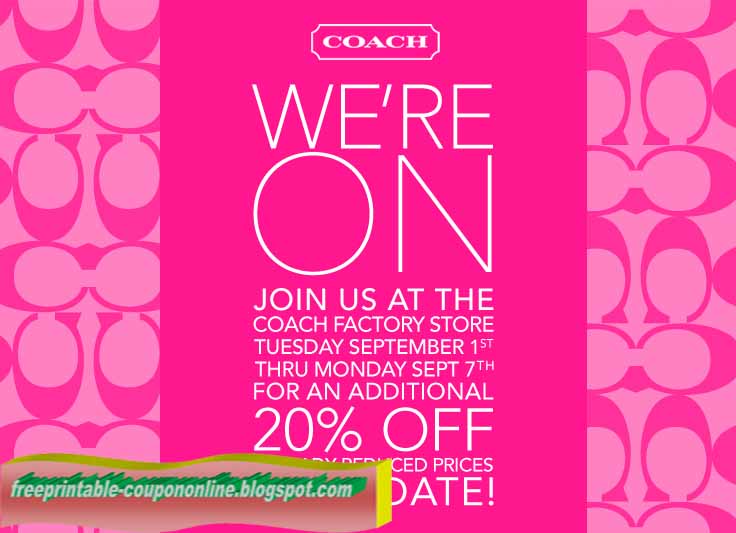 Printable Coupons 2018 Coach Coupons