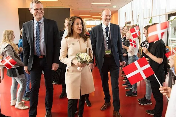 Danish Princess Marie wore Tara Jarmon Coat, and Sergio Rossi Ankle boots, Carried By Malene Birger Clutch bag