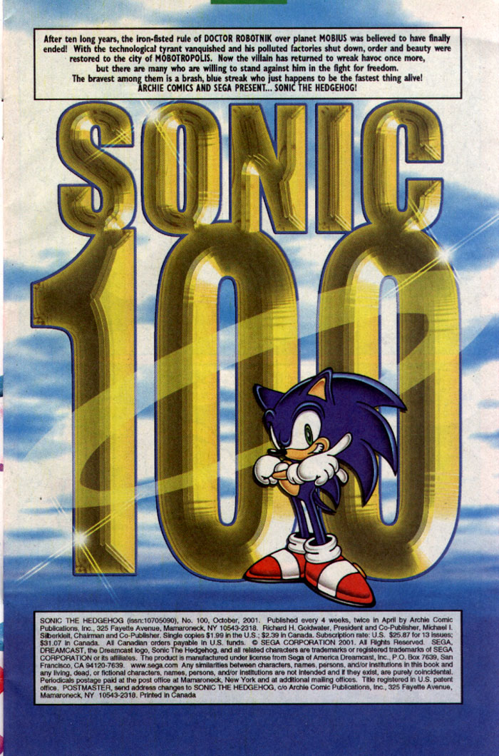 Read online Sonic The Hedgehog comic -  Issue #100 - 2