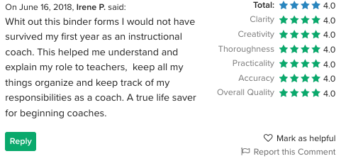 Review for the Instructional Coach Binder MegaPack