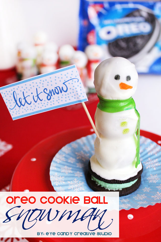 Eye Candy Creative Studio: RECIPE :: Oreo Cookie Balls Snowman + FREE signs