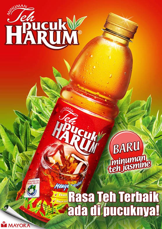 desain kemasan teh pucuk harum
