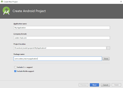 Create a new Android project