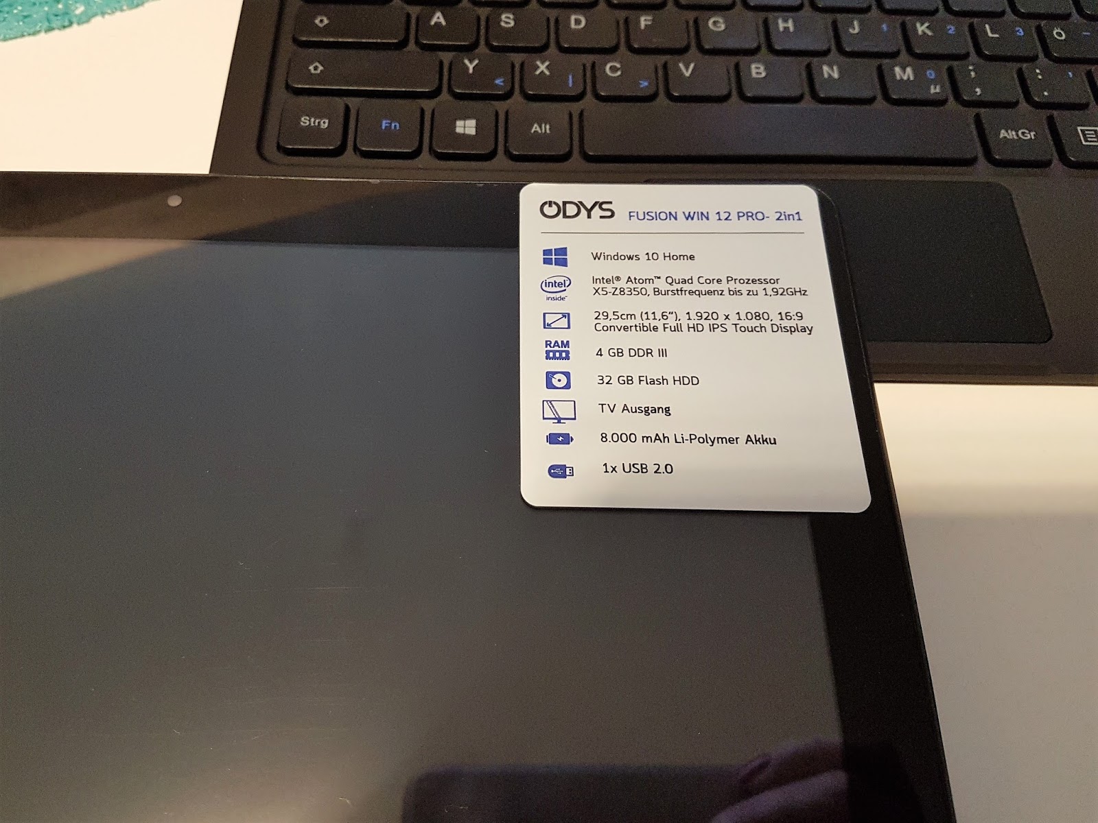 ODYS Fusion Win 12 Pro 2in1 Tablet im Testsehr gutes Netbook