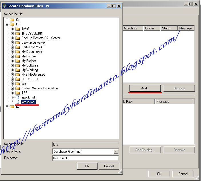 Attach Database SQL Server - Tutorial Koding