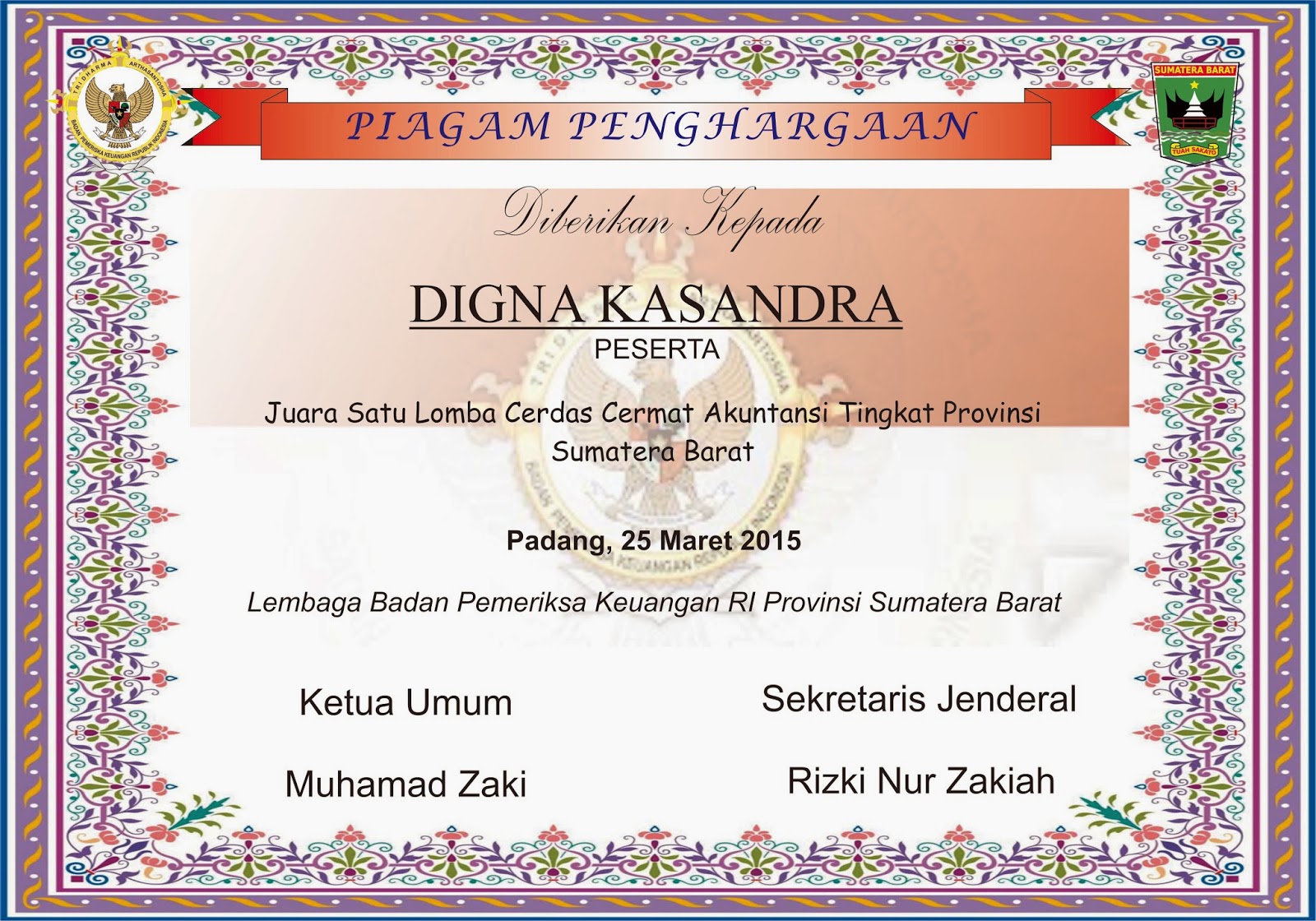 Contoh Piagam Penghargaan Karyawan Terbaik Aneka Contoh