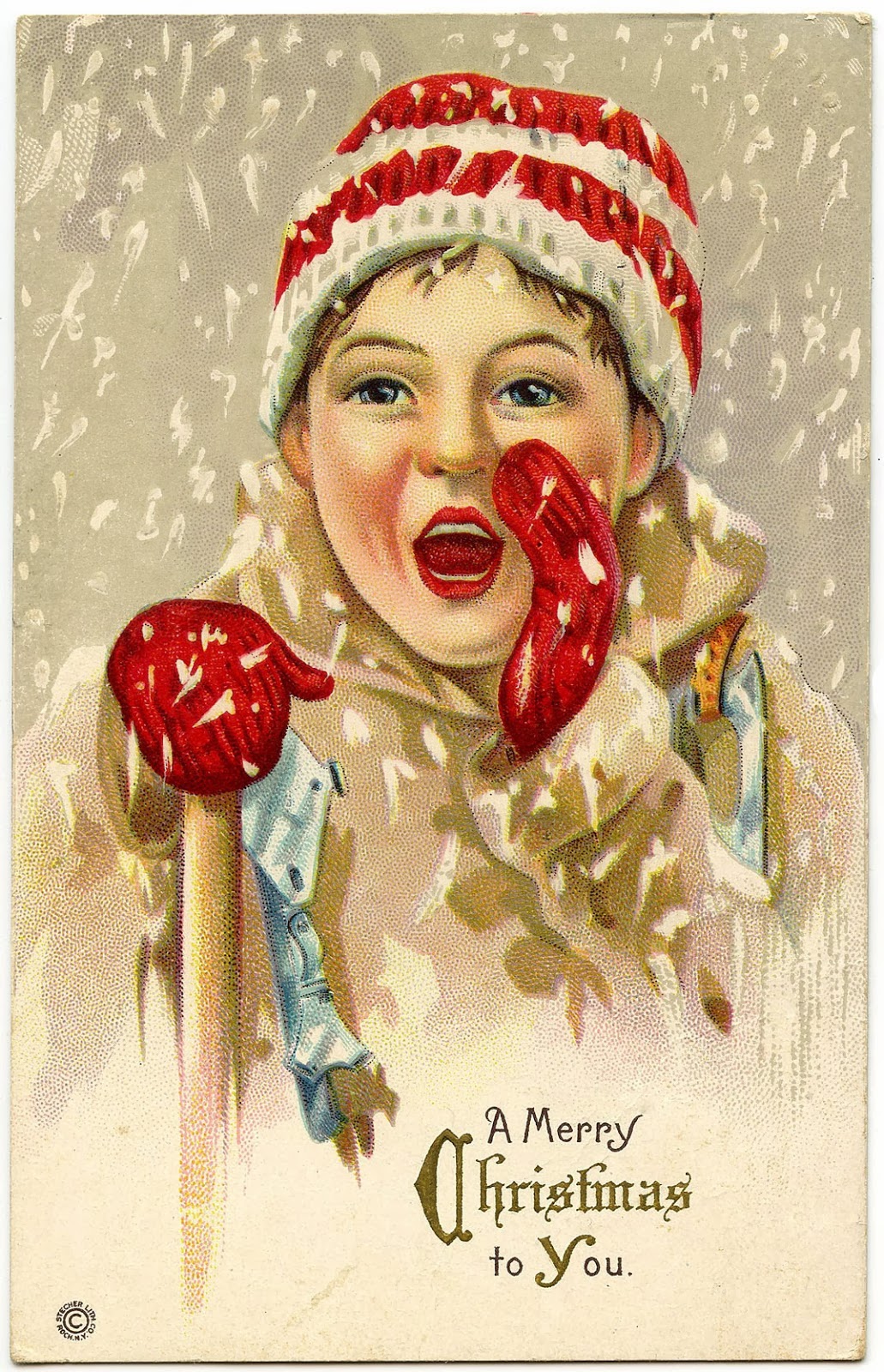 Free Printable 1950 s Vintage Christmas Cards Printable Templates