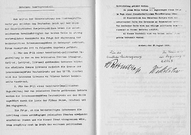 Molotov-Ribbentrop Pact August 1939 document