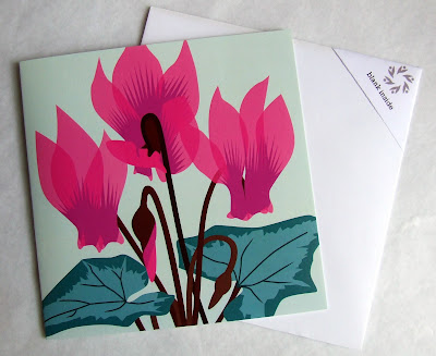 Cyclamen by Jane Crick - greetings card Cyclamen by Jane Crick - greetings card