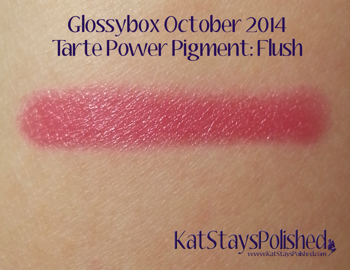 Glossybox October 2014 - Tarte Cosmetics: Power Pigment in Flush | Kat Stays Polished
