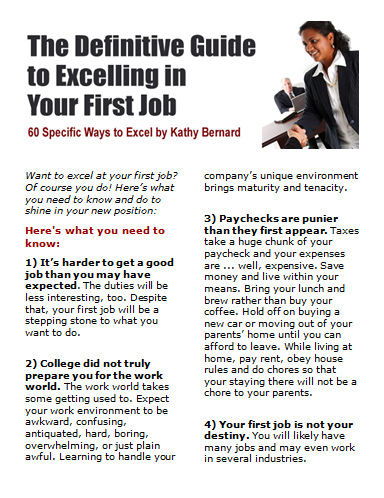 Definitive Guide to Excelling in Your First Job