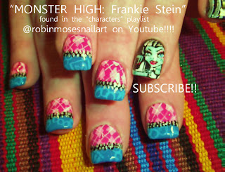 monster high nail, monster high frankie stein nail, frankie stein nail, monster high art, monster high nails, monster nail art, monster high green girl nail, blue and silver nail, pink argyle nail, blue argyle nail, winter nail, winter 2012 nail, trendy nails, nail trends 2012, starry starry night nail, starry night nail, nails done with eyeshadow, matte eyeshadow nail art, matte eyeshadow nail, nail art with pigments, pigment nail art, eyeshadow nail art, MAC shimmermint swatch,