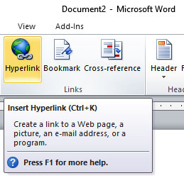 Image for Insert Hyperlink with Command