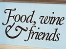 Food themed wall art "Food, wine & friends" for the good times, with nice food and drink and great company socialising with your friends; all experiences are meant to be savoured.  Ideal for a kitchen or dining room area, this is a bold and contemporary wall art design with joined up writing.   The quote will be fully weeded and papered for easy application. Scissors can be used to cut in-between the lines of text then repositioned on your wall to create a new looking design.