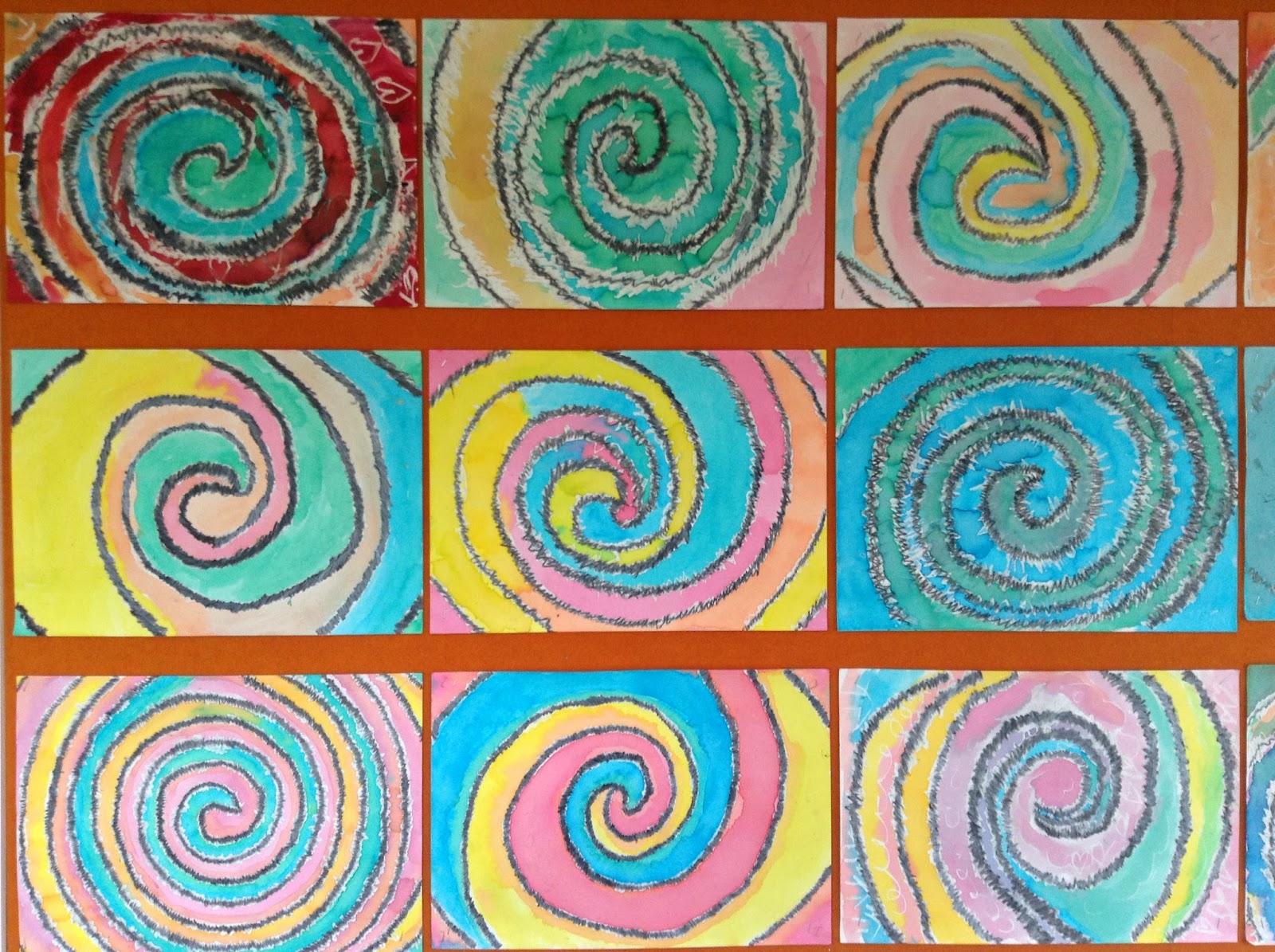Room 4 Auroa school Spiral Art