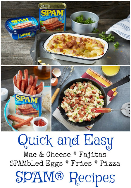 SPAM® + Eggs = SPAMbled™ Eggs. A recipe that does exactly what it says on the tin! Shake up your scrambled eggs by adding chopped pork and ham. Perfect for breakfast or brunch this quick SPAM® recipe would also be ideal for camping as tinned SPAM® requires no refrigeration. Just one of my easy SPAM recipes for breakfast, lunch and dinner. Think SPAM Mac ‘n’ Cheese, SPAM Fajitas, SPAM Fries and SPAM Pizza.