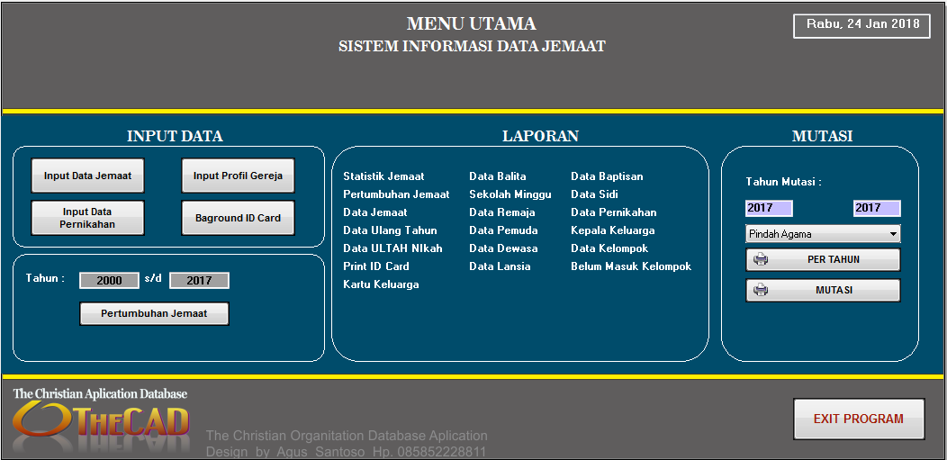Aplikasi database gereja online