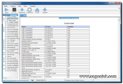 WinAudit 3.2.1 - Установленные программы