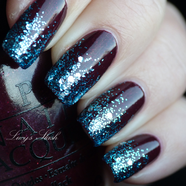 'Frozen Tips' manicure with OPI Muppets Pepe's Purple Passion and Gone ...