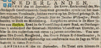 's Gravenhaegsche Courant, d.d. 13-09-1748