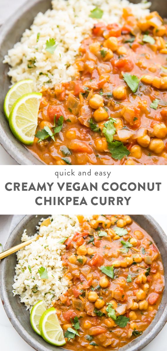 Quick Creamy Vegan Coconut Chickpea Curry