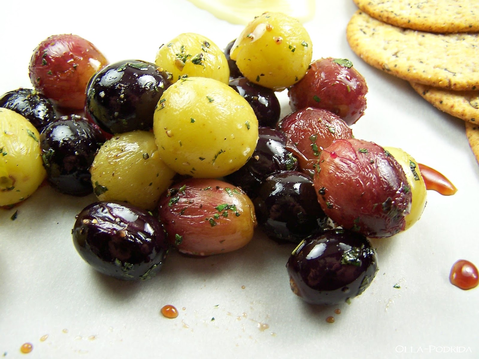 OllaPodrida Herb Roasted Balsamic Grapes