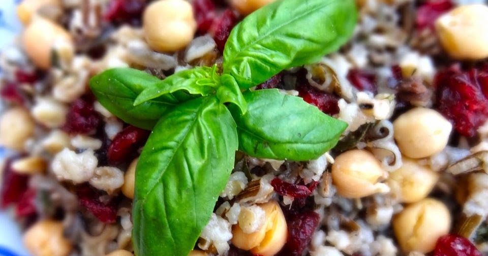 Scrumpdillyicious Barley, Wild Rice & Chickpea Salad with Cranberries