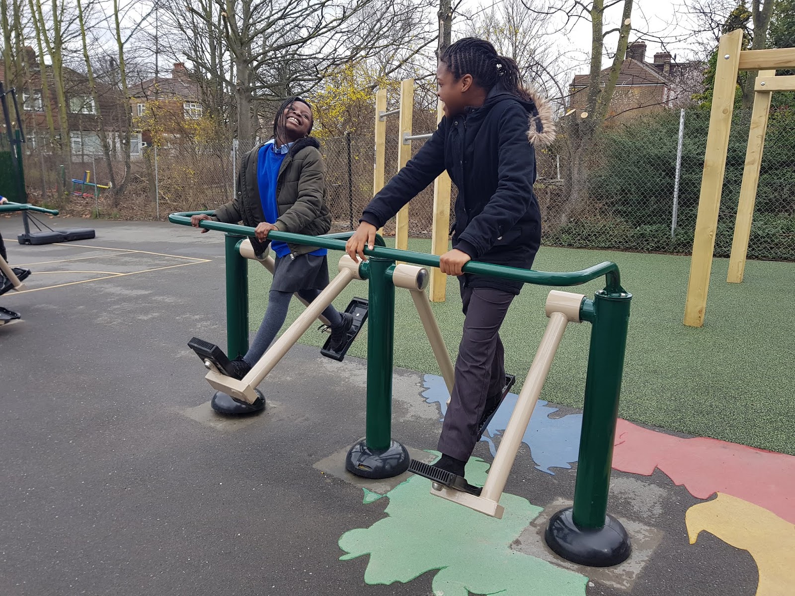 Bannockburn Primary Enjoying the outdoor gym equipment...