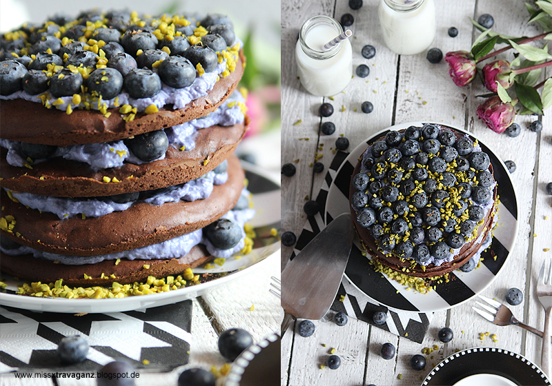 Miss von Xtravaganz: [Rezept] Heidelbeer-Pistazien-Schokoladenkuchen