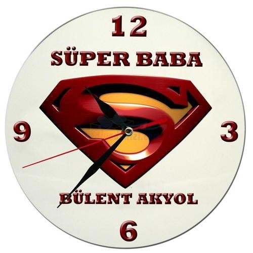 Kişiye Özel Resimli Duvar Saatleri Süper Baba Duvar Saati Kişiye Özel Resimli Duvar Saatleri Süper Baba Duvar Saati
