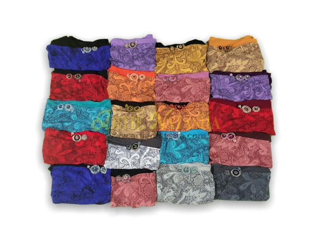 Warna pilihan moss crepe instant shawl terbaru
