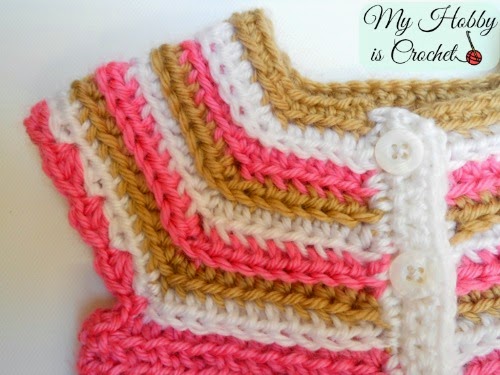 Stripes and Bubbles Baby Cardigan - Free Crochet Pattern 