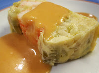 pastel de puerros y gambas