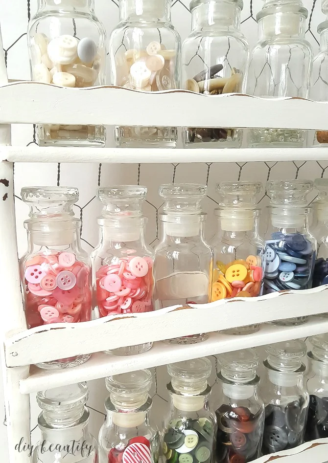 Vintage Spice Rack for Beautiful Button Storage - DIY Beautify - Creating  Beauty at Home