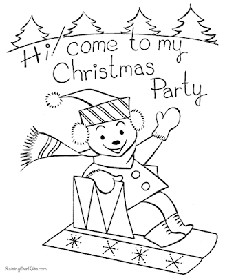 Christmas party coloring pages 4