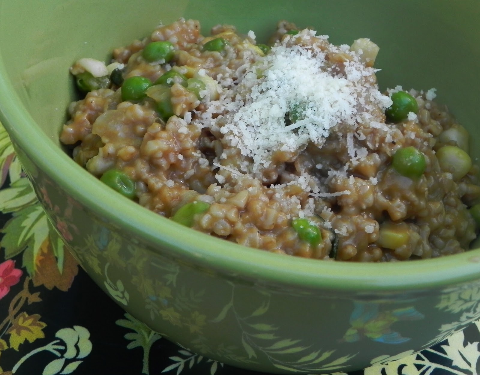The Runner's Palate Steel Cut Oats Risotto with Peas and Corn