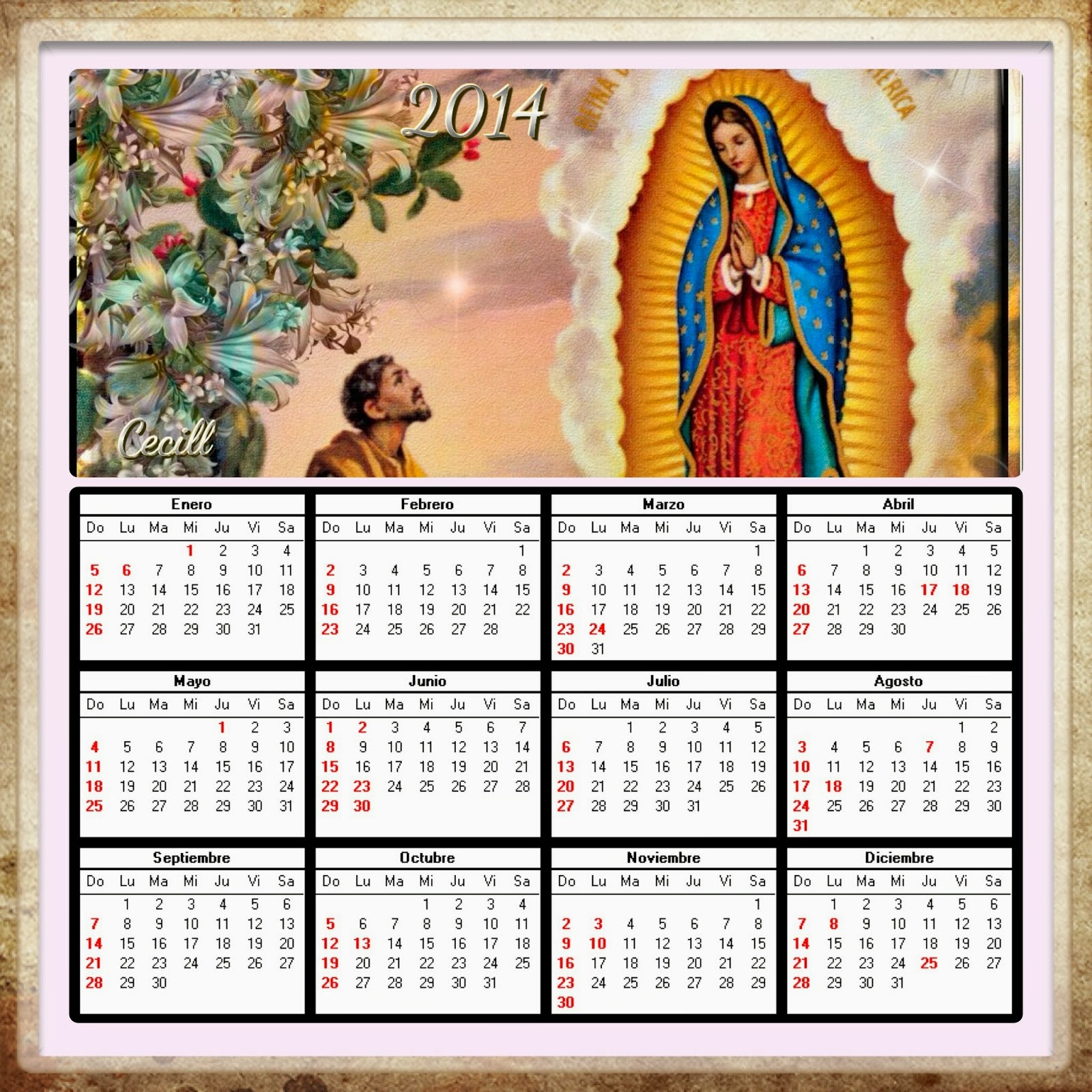 ® Gifs y Fondos Paz enla Tormenta ® CALENDARIO RELIGIOSO 2014 DE LA
