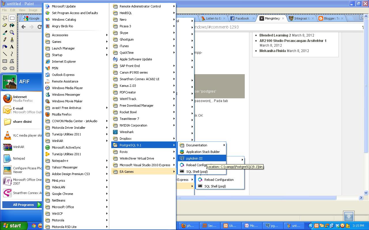 Technology between you and me: Integrasi XAMPP 1.7.7 dengan PostGreSQL ...
