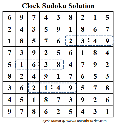 Clock Sudoku (Daily Sudoku League #75) Solution