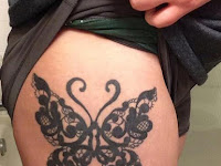 Black Lace Butterfly Tattoo Designs