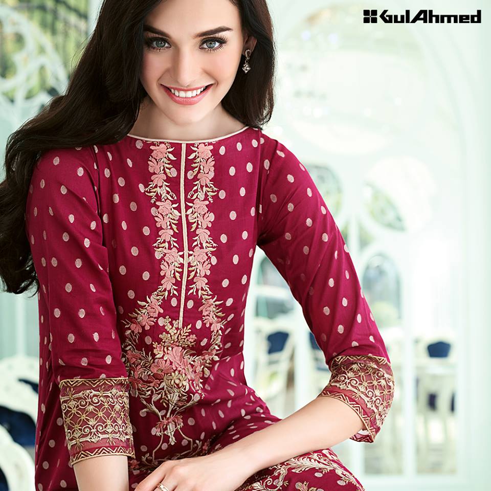 Gul Ahmed Summer 2016 Lawn Collection Latest Embroidery Lawn Suits