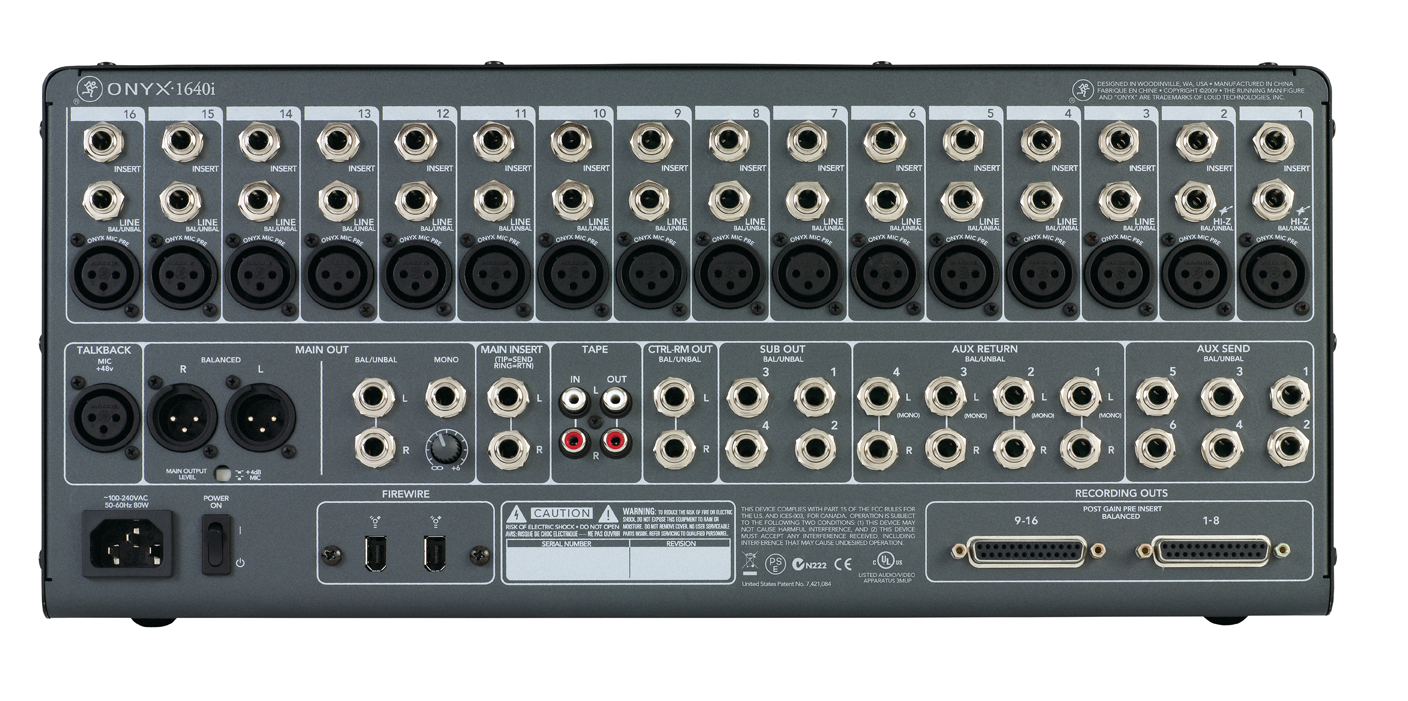 Pro Audio System: Mackie Onyx 1640i Recording Mixer