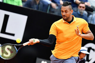 Kyrgios throws chair, defaults in Rome