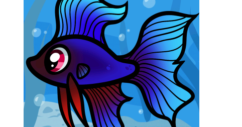 Cara Mewarnai Gambar Ikan Cupang - GAMBAR MEWARNAI HD