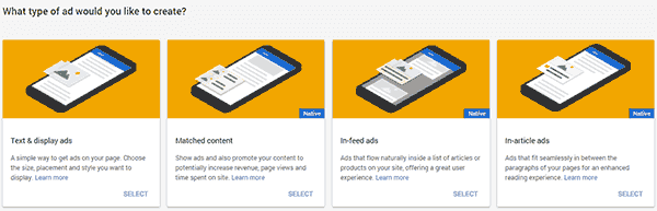 Choose What Type of Ad Would You Like to Create Choose What Type of Ad Would You Like to Create