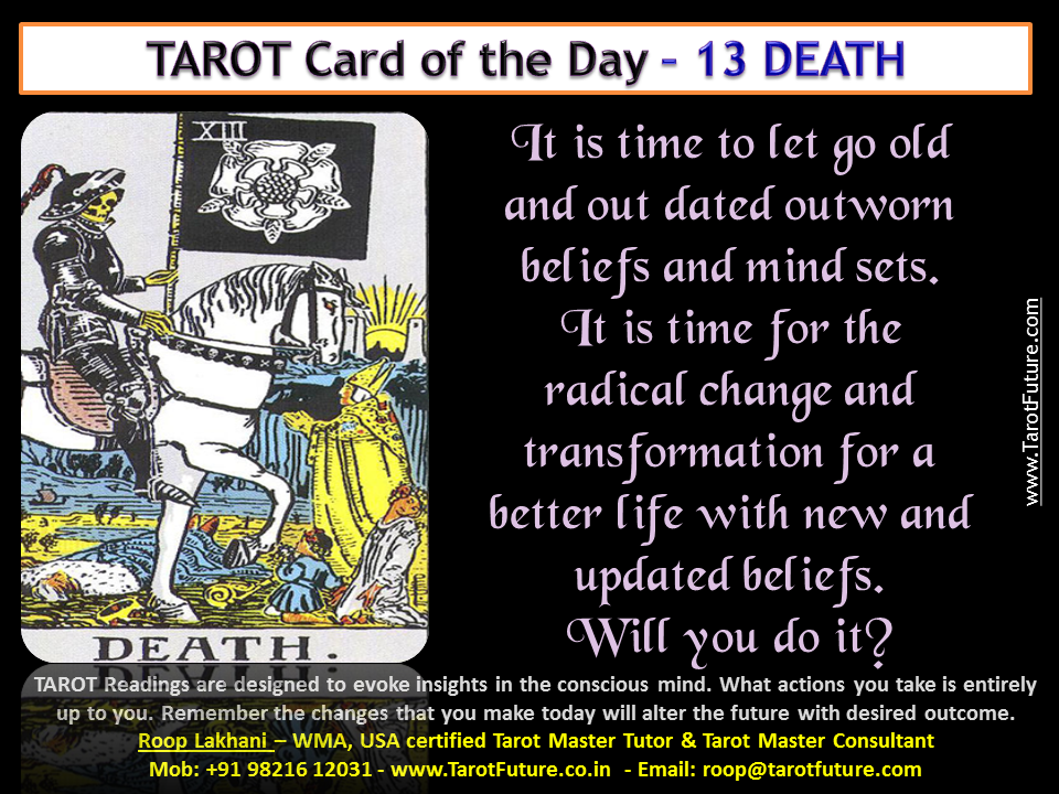 Tarot Card of the DAY Major Arcana 13 The Death Roop Lakhani