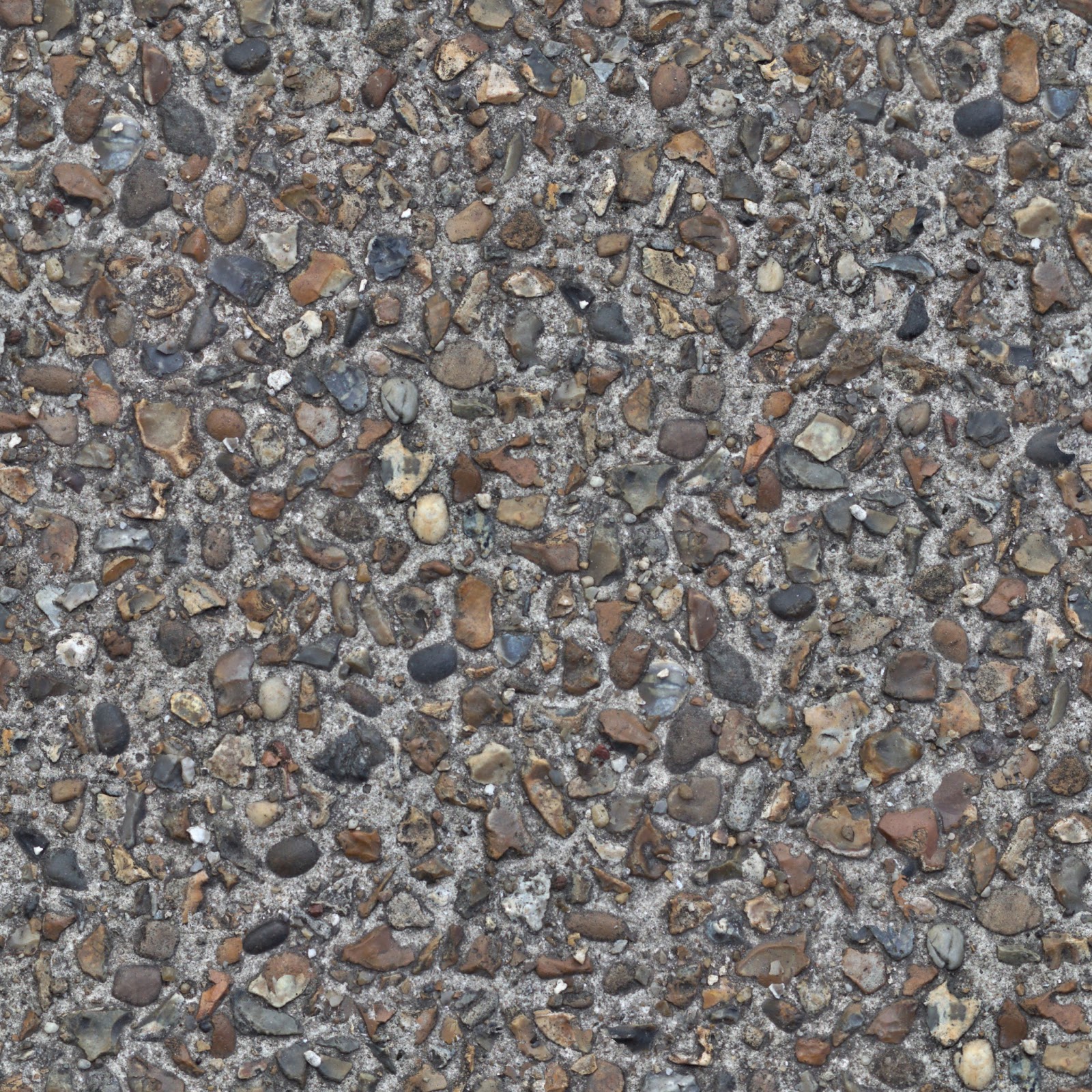 Seamless concrete cobble pebble stone texture 2048x2048