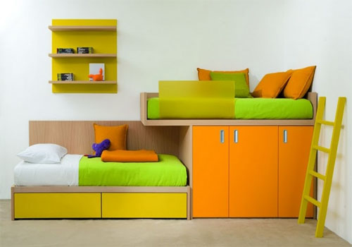 Contoh kamar tidur anak kembar Contoh desain kamar tidur untuk anak kembar